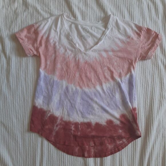 Maurices Tie Dye V neck Cotton Blend Tee Small - Picture 9 of 9